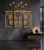 Butterfly Metal Wall Art Set - Premium 3-Piece Butterfly Triptych Set - Image 2