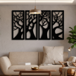 Majestic Tree of Life 4-Panel Metal Wall Art (Set of 4)
