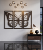 Butterfly Metal Wall Art Set - Premium 3-Piece Butterfly Triptych Set