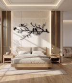 Birds on Branch Metal Wall Decor – Minimalist Laser-Cut Nature Art - Image 3