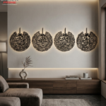 4 Qul Islamic Metal Wall Art – Premium Laser-Cut Calligraphy Set