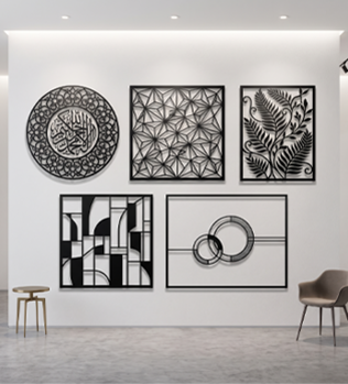 Laser Prime premium black metal wall art collection