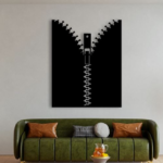 Abstract Zipper Wall Art | Premium Metal Decor