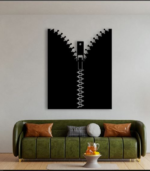 Abstract Zipper Wall Art | Premium Metal Decor