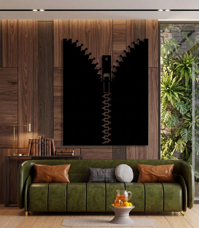 Abstract Zipper Premium Iron Wall Art
